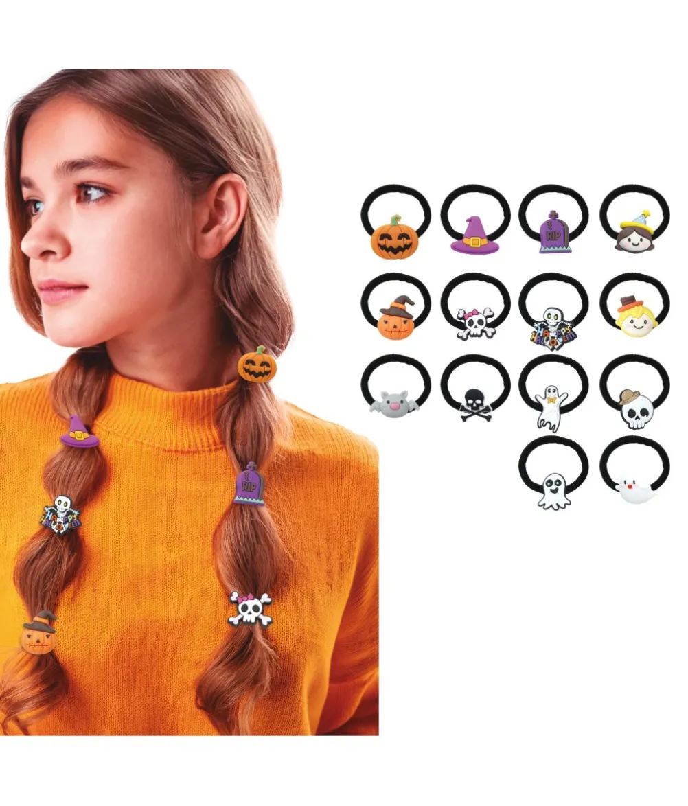 Halloween hårelastikker, 14 stk