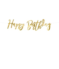 Happy Birthday banner guld