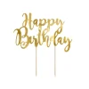 Happy Birthday kagepynt, guld