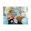 Happy Birthday racerbiler folieballon, 35 cm