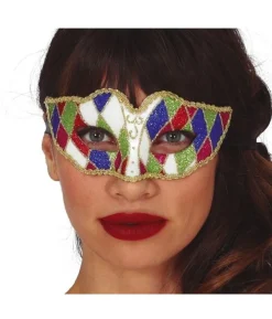 Harlekin halvmaske