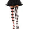 Harlequin og hjerter stockings