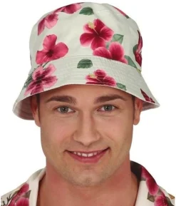 Hawaii bøllehat med blomster