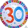 Holografisk folieballon 30 år, 45cm