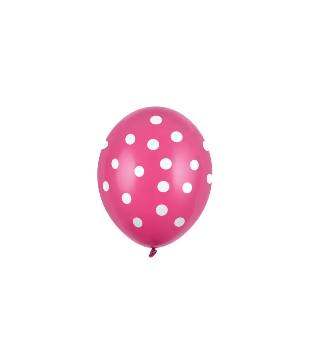 Hot pink balloner med hvide prikker