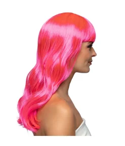 Hot pink langhåret paryk, Chique