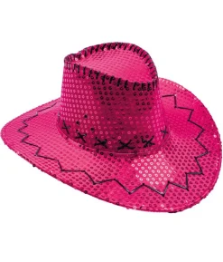 Hot pink paillet cowboyhat