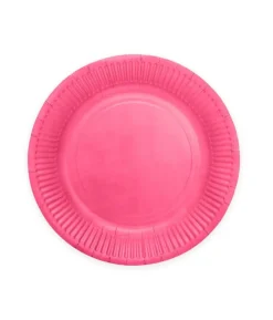 Hot pink paptallerkner, 18cm 20 stk