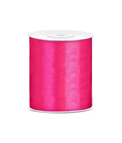 Hot pink satinbånd 100mm