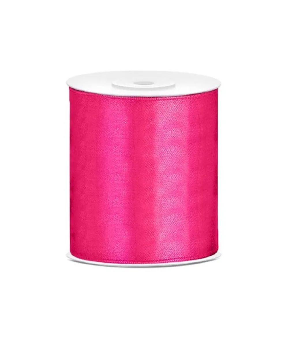 Hot pink satinbånd 100mm