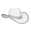 Hvid Cowboyhat med pailletter