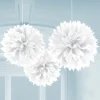 Hvide papir pomponer