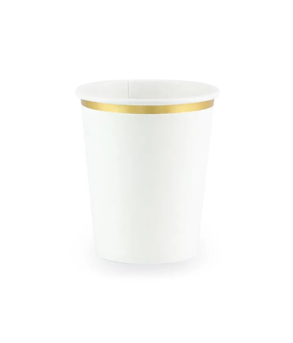Hvide papkrus med guld kant