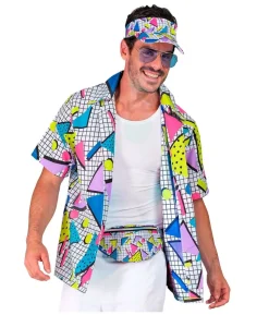 Hvid 80er funky skjorte