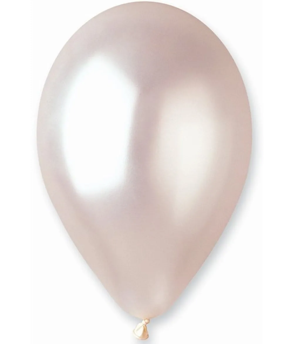Hvid perlemor ballon, metallic