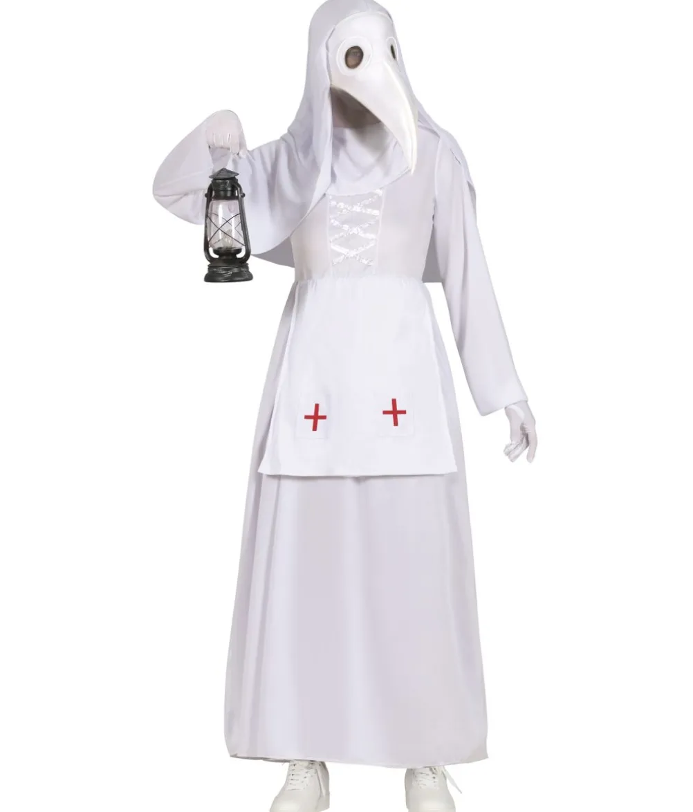 Hvid pestdoktor kostume