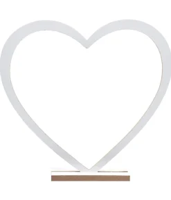 Hvidt dekorationshjerte, 39 cm