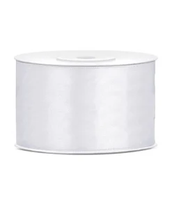 Hvidt satinbånd 38 mm