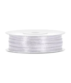Hvidt satinbånd 3mm