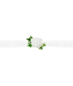 Hvid tyl guirlande med blomster