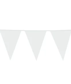 Hvid vimpelguirlande, stor