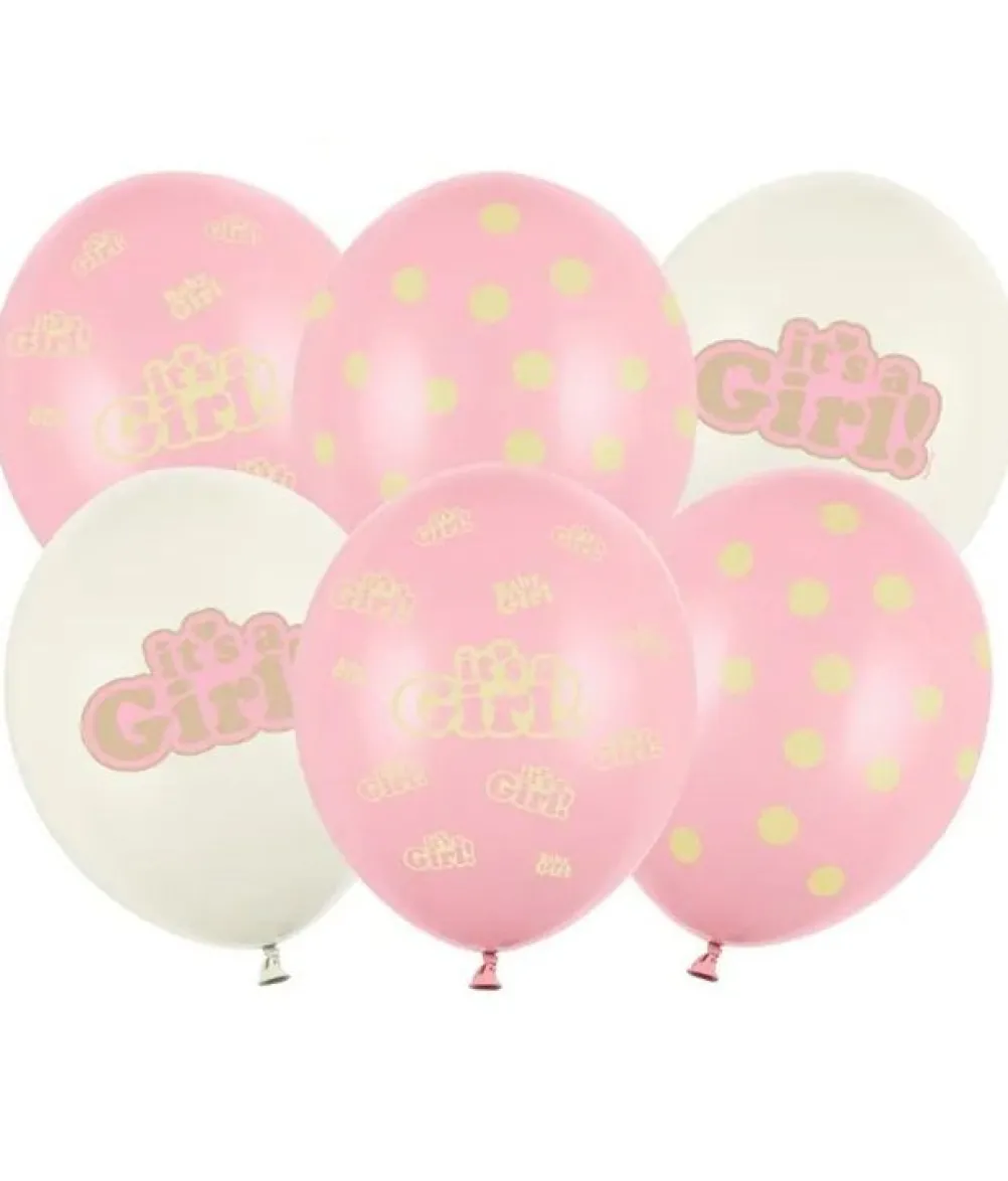 It's a Girl balloner, 6 stk
