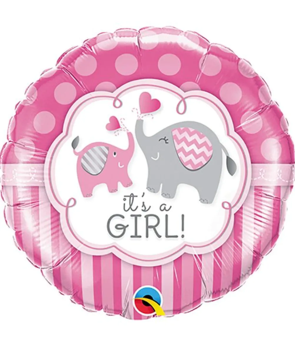 It`s a girl folieballon med elefant, 46 cm