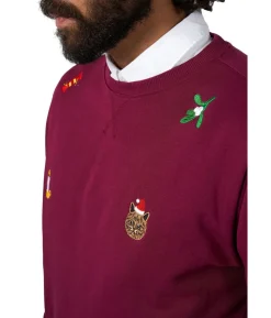Julebluse X-mas Icons, burgundy