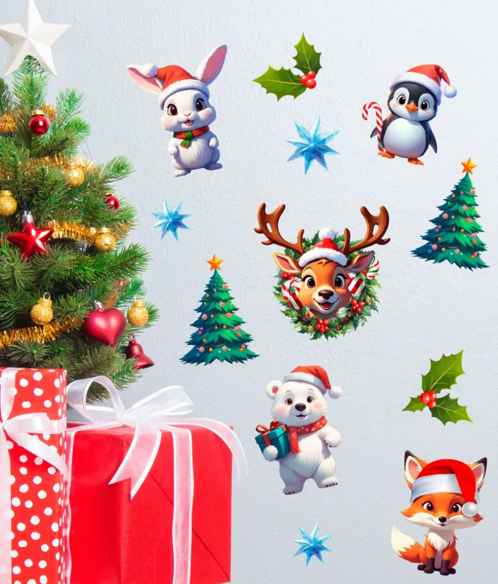 Jule dyr stickers, 25 x 70 cm