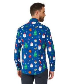 Juleskjorte Festivity Blue