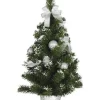 Juletræ med sne og sølvpynt, 60 cm
