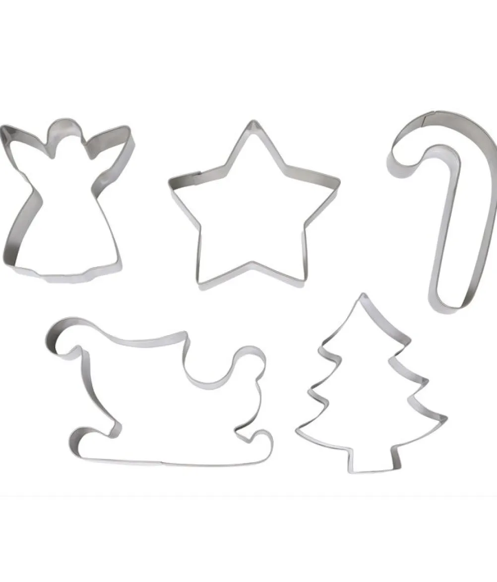 Kageudstikkere med julemotiver, 5 stk