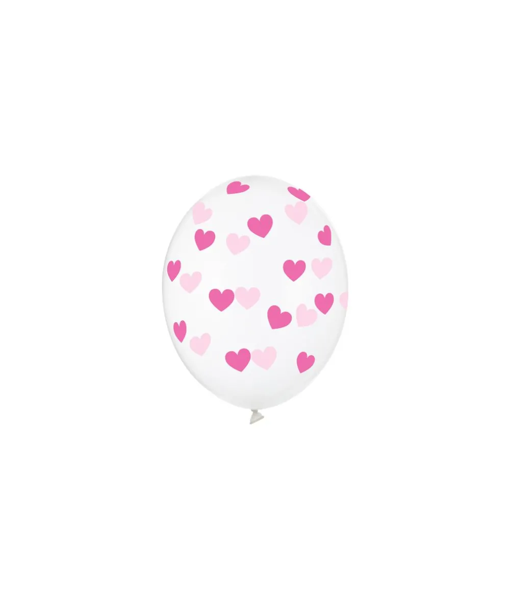 Klare balloner med fuchsia hjerter