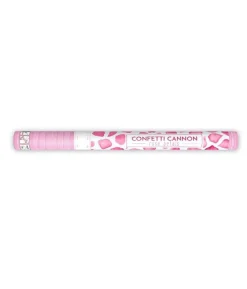 Konfettirør med pink rosenblade, 60 cm