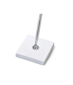 Kuglepen med holder, hvid og sølv