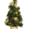 Kunstigt juletræ med guldpynt, 40 cm