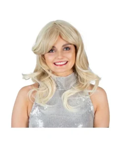 Lang blond bølget paryk
