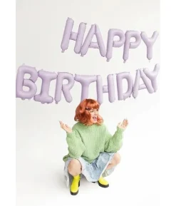 Lilla Happy Birthday folieballon