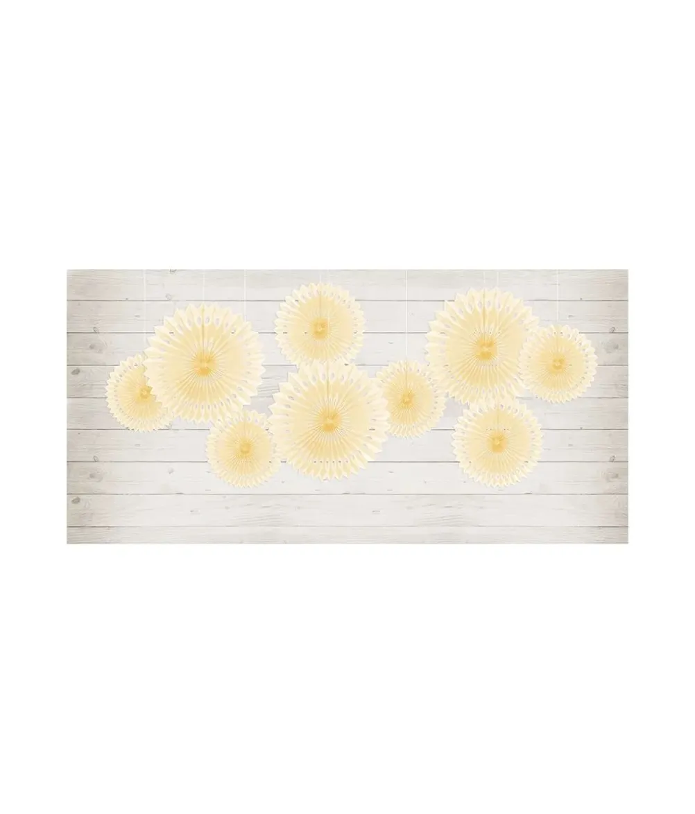 Lys creme rosetter, 3 stk