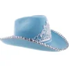 Lyseblå cowboyhat med diadem