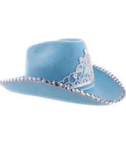 Lyseblå cowboyhat med diadem