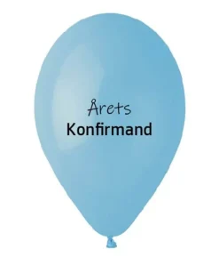 Lyseblå årets konfirmand balloner, 10 stk