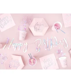 Lyserøde papkrus Happy B' day