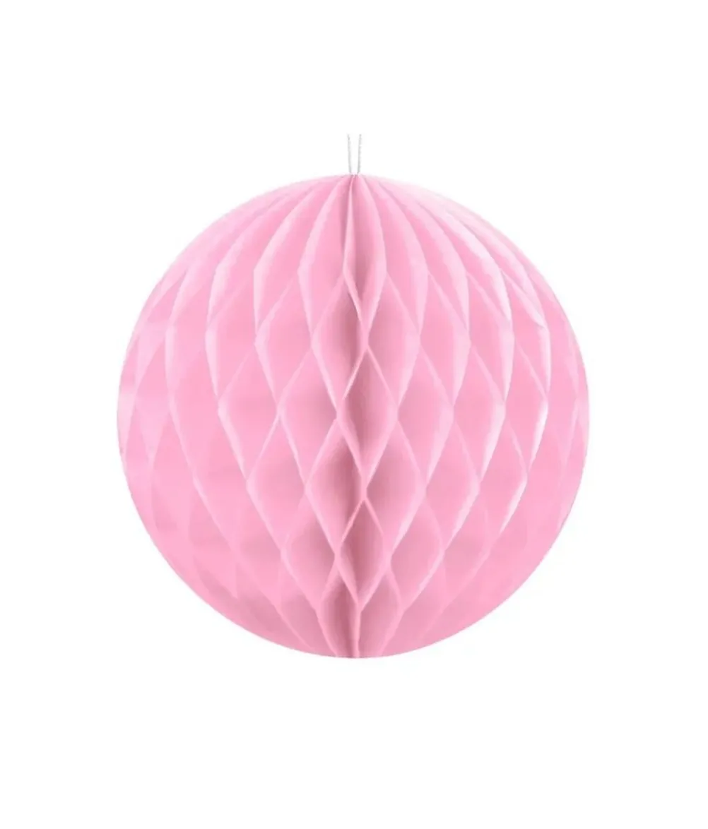 Lyserød papirvæv kugle, 10 cm