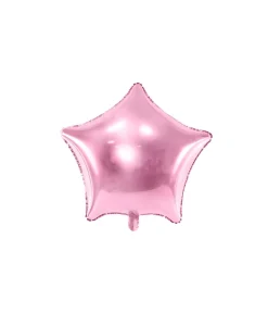 Lyserød stjerne folieballon, 48 cm