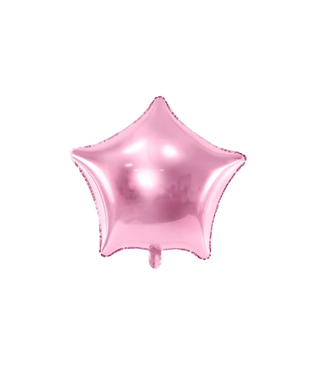 Lyserød stjerne folieballon, 48 cm