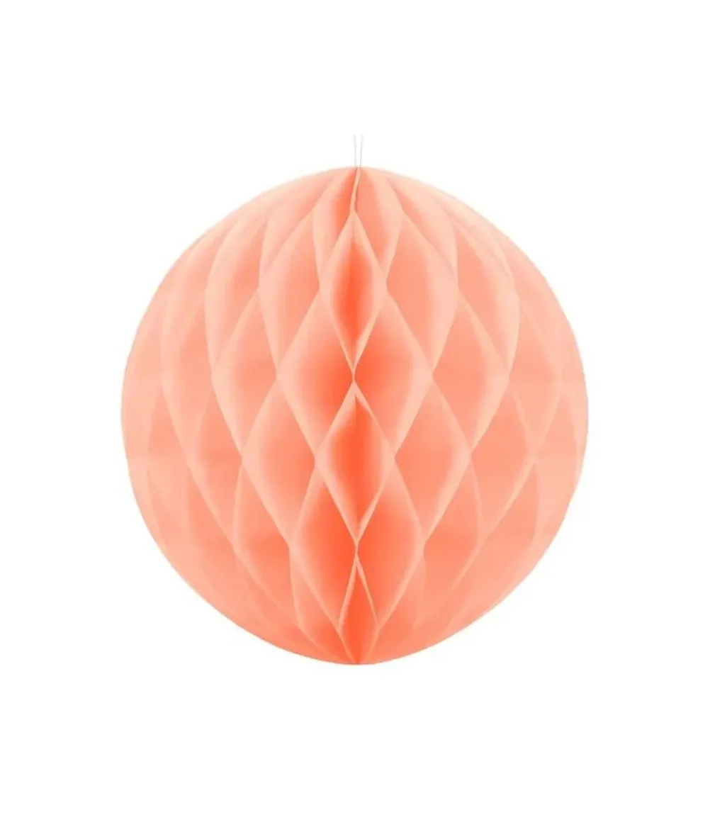 Lys fersken papirvæv kugle, 20 cm
