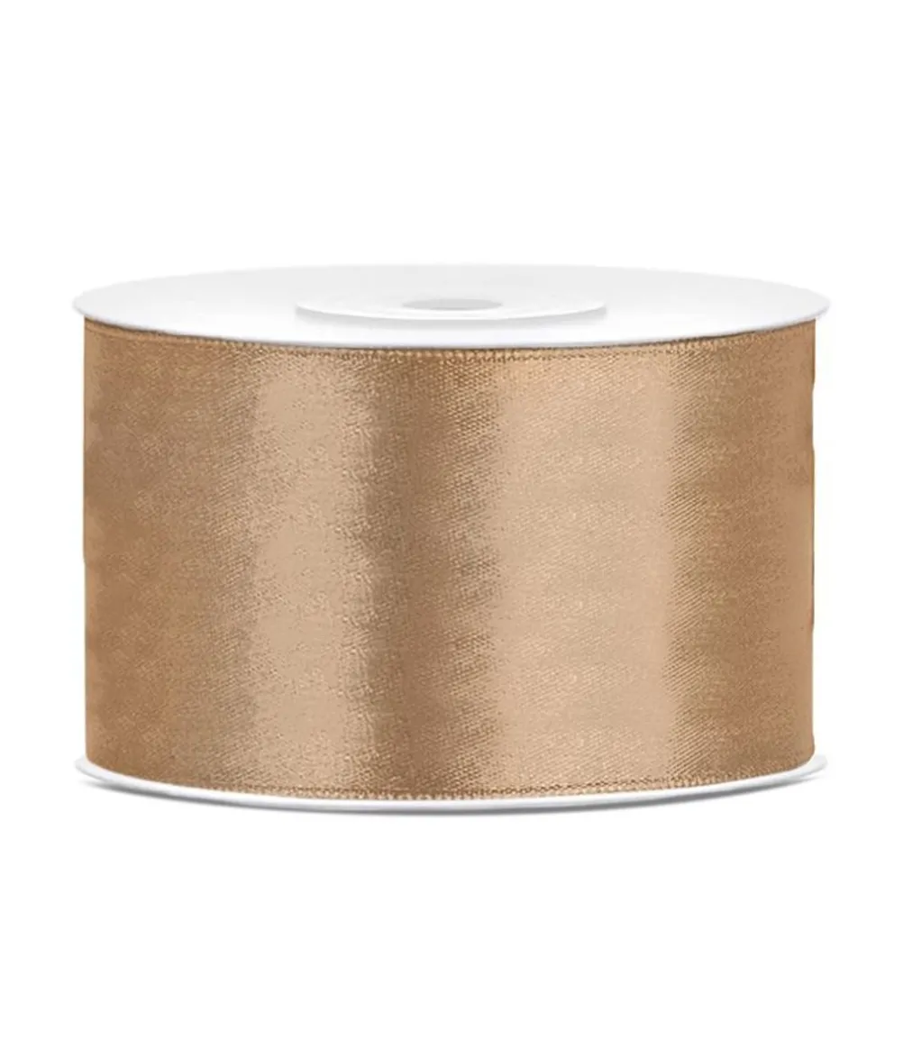 Lys guld satinbånd 38 mm