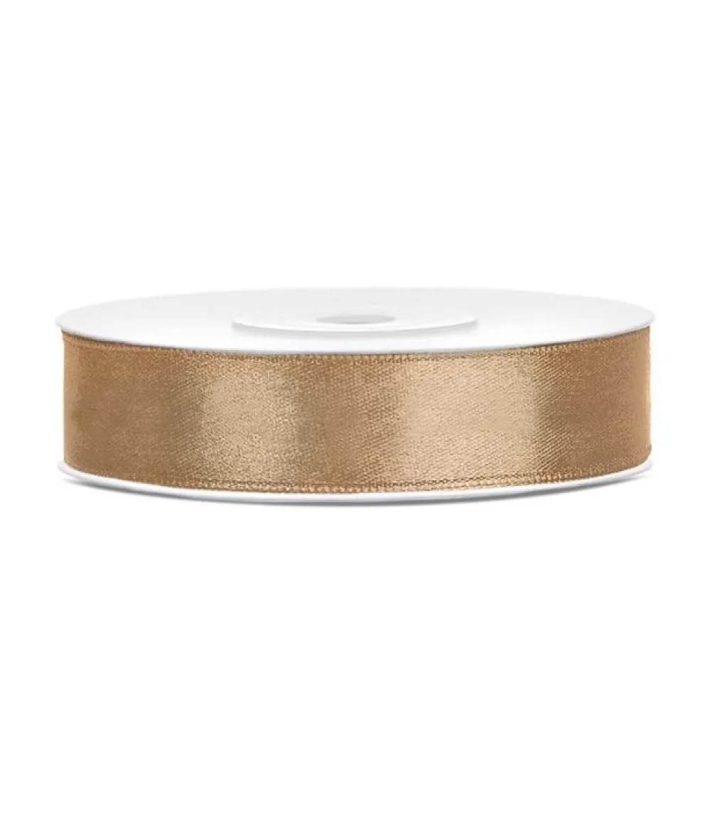Lys guld satinbånd 12mm