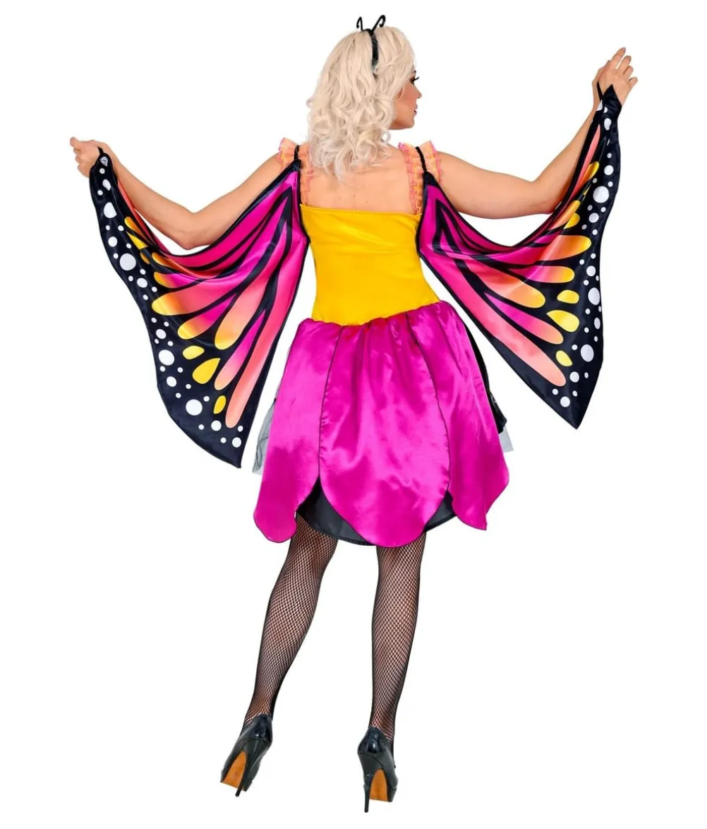 Magenta sommerfugle kjole